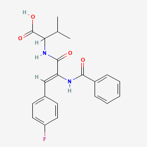 molecular formula C21H21FN2O4 B11644512 N-{(2Z)-3-(4-fluorophenyl)-2-[(phenylcarbonyl)amino]prop-2-enoyl}valine 