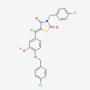 (5Z)-3-(4-chlorobenzyl)-5-{4-[(4-chlorobenzyl)oxy]-3-methoxybenzylidene}-1,3-thiazolidine-2,4-dione