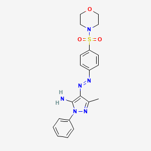 molecular formula C20H22N6O3S B11644535 (4Z)-5-imino-3-methyl-1-phenyl-1,5-dihydro-4H-pyrazol-4-one [4-(morpholin-4-ylsulfonyl)phenyl]hydrazone 