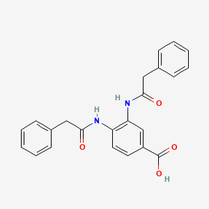 molecular formula C23H20N2O4 B11644536 3,4-Bis(2-phenylacetamido)benzoic acid 