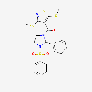 [3,5-Bis(methylsulfanyl)-1,2-thiazol-4-yl]{3-[(4-methylphenyl)sulfonyl]-2-phenylimidazolidin-1-yl}methanone