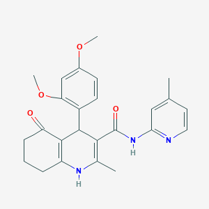 molecular formula C25H27N3O4 B11644566 4-(2,4-Dimethoxyphenyl)-2-methyl-N-(4-methylpyridin-2-yl)-5-oxo-1,4,5,6,7,8-hexahydroquinoline-3-carboxamide CAS No. 361195-26-8