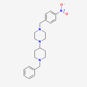 molecular formula C23H30N4O2 B11644575 1-(1-Benzylpiperidin-4-yl)-4-[(4-nitrophenyl)methyl]piperazine 