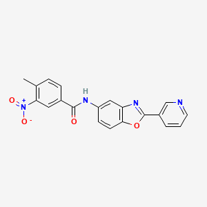 molecular formula C20H14N4O4 B11644589 4-methyl-3-nitro-N-(2-pyridin-3-yl-1,3-benzoxazol-5-yl)benzamide 