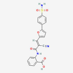 2-({(2E)-2-cyano-3-[5-(4-sulfamoylphenyl)furan-2-yl]prop-2-enoyl}amino)benzoic acid