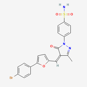 4-[(4Z)-4-{[5-(4-bromophenyl)furan-2-yl]methylidene}-3-methyl-5-oxo-4,5-dihydro-1H-pyrazol-1-yl]benzenesulfonamide