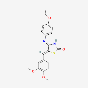 molecular formula C20H20N2O4S B11644642 (4E,5Z)-5-(3,4-dimethoxybenzylidene)-4-[(4-ethoxyphenyl)imino]-1,3-thiazolidin-2-one 