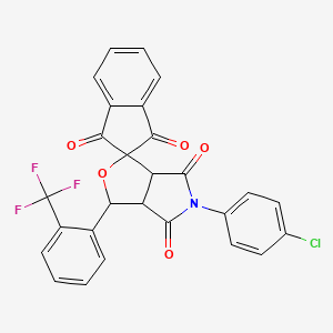 5-(4-chlorophenyl)-3-[2-(trifluoromethyl)phenyl]-3a,6a-dihydrospiro[furo[3,4-c]pyrrole-1,2'-indene]-1',3',4,6(3H,5H)-tetrone