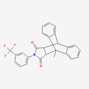 molecular formula C26H18F3NO2 B11644662 1-Methyl-17-[3-(trifluoromethyl)phenyl]-17-azapentacyclo[6.6.5.0~2,7~.0~9,14~.0~15,19~]nonadeca-2,4,6,9,11,13-hexaene-16,18-dione (non-preferred name) 