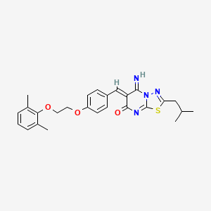 (6Z)-6-{4-[2-(2,6-dimethylphenoxy)ethoxy]benzylidene}-5-imino-2-(2-methylpropyl)-5,6-dihydro-7H-[1,3,4]thiadiazolo[3,2-a]pyrimidin-7-one