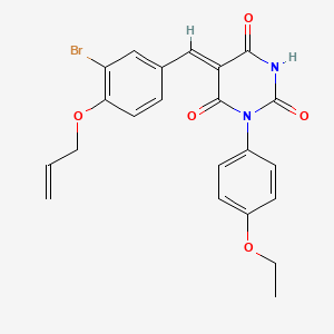 molecular formula C22H19BrN2O5 B11644689 (5Z)-5-[3-bromo-4-(prop-2-en-1-yloxy)benzylidene]-1-(4-ethoxyphenyl)pyrimidine-2,4,6(1H,3H,5H)-trione 