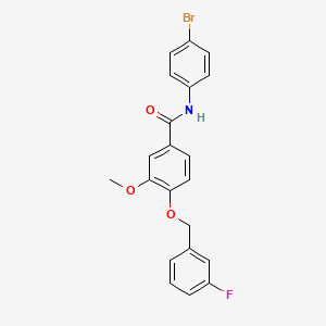 N-(4-bromophenyl)-4-[(3-fluorophenyl)methoxy]-3-methoxybenzamide