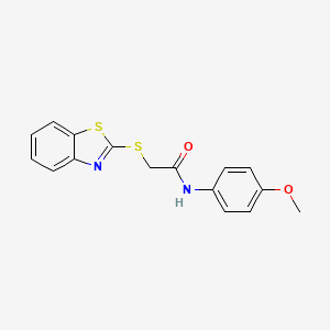 molecular formula C16H14N2O2S2 B11644734 2-(1,3-benzothiazol-2-ylsulfanyl)-N-(4-methoxyphenyl)acetamide 