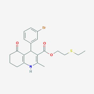 2-(Ethylsulfanyl)ethyl 4-(3-bromophenyl)-2-methyl-5-oxo-1,4,5,6,7,8-hexahydroquinoline-3-carboxylate