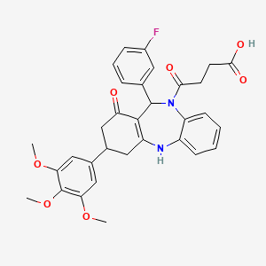 4-[11-(3-fluorophenyl)-1-oxo-3-(3,4,5-trimethoxyphenyl)-1,2,3,4,5,11-hexahydro-10H-dibenzo[b,e][1,4]diazepin-10-yl]-4-oxobutanoic acid