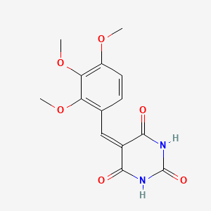 molecular formula C14H14N2O6 B11644799 5-[(2,3,4-Trimethoxyphenyl)methylidene]-1,3-diazinane-2,4,6-trione CAS No. 273928-38-4