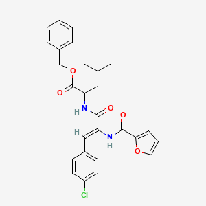 molecular formula C27H27ClN2O5 B11644815 benzyl N-{(2Z)-3-(4-chlorophenyl)-2-[(furan-2-ylcarbonyl)amino]prop-2-enoyl}leucinate 