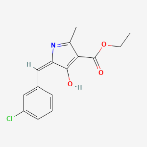 molecular formula C15H14ClNO3 B11644834 ethyl (5E)-5-(3-chlorobenzylidene)-2-methyl-4-oxo-4,5-dihydro-1H-pyrrole-3-carboxylate 