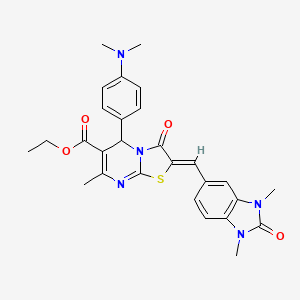 ethyl (2Z)-5-[4-(dimethylamino)phenyl]-2-[(1,3-dimethyl-2-oxo-2,3-dihydro-1H-benzimidazol-5-yl)methylidene]-7-methyl-3-oxo-2,3-dihydro-5H-[1,3]thiazolo[3,2-a]pyrimidine-6-carboxylate