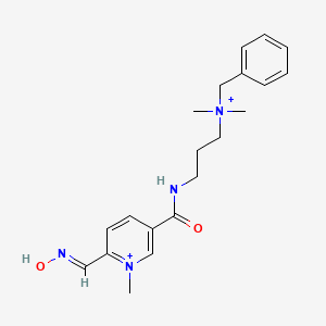 5-({3-[benzyl(dimethyl)ammonio]propyl}carbamoyl)-2-[(E)-(hydroxyimino)methyl]-1-methylpyridinium