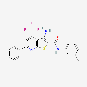 molecular formula C22H16F3N3OS B11644883 3-amino-N-(3-methylphenyl)-6-phenyl-4-(trifluoromethyl)thieno[2,3-b]pyridine-2-carboxamide CAS No. 441718-25-8