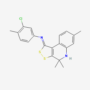 3-chloro-4-methyl-N-[(1E)-4,4,7-trimethyl-4,5-dihydro-1H-[1,2]dithiolo[3,4-c]quinolin-1-ylidene]aniline