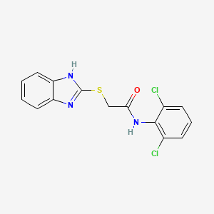 molecular formula C15H11Cl2N3OS B11644895 2-(1H-benzimidazol-2-ylsulfanyl)-N-(2,6-dichlorophenyl)acetamide 