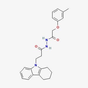 N'-[(3-methylphenoxy)acetyl]-3-(1,2,3,4-tetrahydro-9H-carbazol-9-yl)propanehydrazide