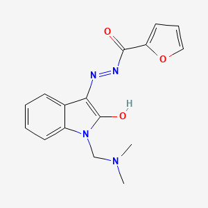 molecular formula C16H16N4O3 B11644919 N'-{(3Z)-1-[(dimethylamino)methyl]-2-oxo-1,2-dihydro-3H-indol-3-ylidene}furan-2-carbohydrazide 