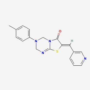 (7Z)-3-(4-methylphenyl)-7-(pyridin-3-ylmethylidene)-3,4-dihydro-2H-[1,3]thiazolo[3,2-a][1,3,5]triazin-6(7H)-one