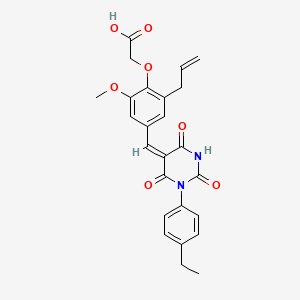 [4-{(E)-[1-(4-ethylphenyl)-2,4,6-trioxotetrahydropyrimidin-5(2H)-ylidene]methyl}-2-methoxy-6-(prop-2-en-1-yl)phenoxy]acetic acid