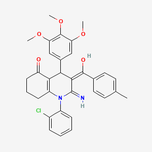 molecular formula C32H31ClN2O5 B11644955 2-Amino-1-(2-chlorophenyl)-3-(4-methylbenzoyl)-4-(3,4,5-trimethoxyphenyl)-4,6,7,8-tetrahydroquinolin-5-one 