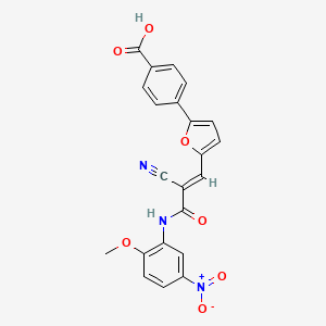 4-(5-{(1E)-2-cyano-3-[(2-methoxy-5-nitrophenyl)amino]-3-oxoprop-1-en-1-yl}furan-2-yl)benzoic acid