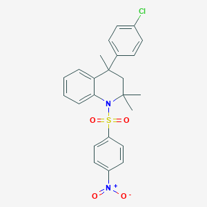 molecular formula C24H23ClN2O4S B11645020 4-(4-Chlorophenyl)-2,2,4-trimethyl-1-[(4-nitrophenyl)sulfonyl]-1,2,3,4-tetrahydroquinoline 