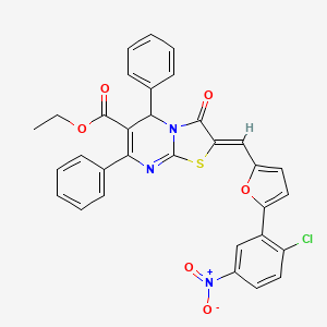 ethyl (2Z)-2-{[5-(2-chloro-5-nitrophenyl)furan-2-yl]methylidene}-3-oxo-5,7-diphenyl-2,3-dihydro-5H-[1,3]thiazolo[3,2-a]pyrimidine-6-carboxylate