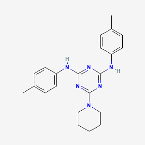 molecular formula C22H26N6 B11645050 N,N'-bis(4-methylphenyl)-6-(piperidin-1-yl)-1,3,5-triazine-2,4-diamine 