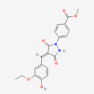 methyl 4-[(4E)-4-[(3-ethoxy-4-hydroxyphenyl)methylidene]-3,5-dioxopyrazolidin-1-yl]benzoate