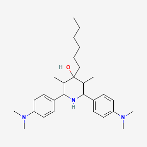 molecular formula C29H45N3O B11645085 2,6-Bis[4-(dimethylamino)phenyl]-4-hexyl-3,5-dimethylpiperidin-4-ol 