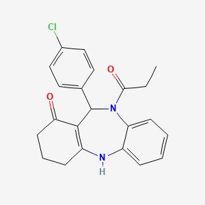 11-(4-chlorophenyl)-10-propanoyl-2,3,4,5,10,11-hexahydro-1H-dibenzo[b,e][1,4]diazepin-1-one