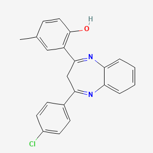 2-[4-(4-chlorophenyl)-3H-1,5-benzodiazepin-2-yl]-4-methylphenol