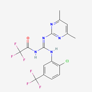 N-[(Z)-{[2-Chloro-5-(trifluoromethyl)phenyl]amino}[(4,6-dimethylpyrimidin-2-YL)amino]methylidene]-2,2,2-trifluoroacetamide