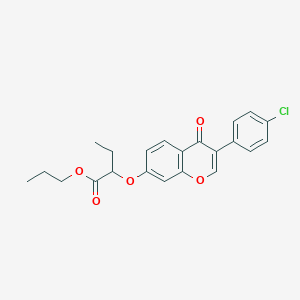 molecular formula C22H21ClO5 B11645122 propyl 2-{[3-(4-chlorophenyl)-4-oxo-4H-chromen-7-yl]oxy}butanoate 