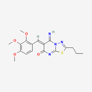 (6Z)-5-imino-2-propyl-6-(2,3,4-trimethoxybenzylidene)-5,6-dihydro-7H-[1,3,4]thiadiazolo[3,2-a]pyrimidin-7-one