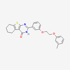 molecular formula C25H24N2O3S B11645158 2-{3-[2-(3-methylphenoxy)ethoxy]phenyl}-5,6,7,8-tetrahydro[1]benzothieno[2,3-d]pyrimidin-4(3H)-one 