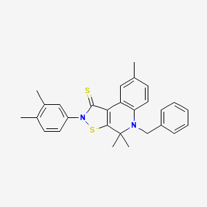 5-benzyl-2-(3,4-dimethylphenyl)-4,4,8-trimethyl-4,5-dihydro[1,2]thiazolo[5,4-c]quinoline-1(2H)-thione