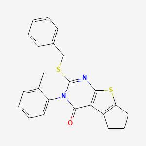 2-(benzylsulfanyl)-3-(2-methylphenyl)-3,5,6,7-tetrahydro-4H-cyclopenta[4,5]thieno[2,3-d]pyrimidin-4-one