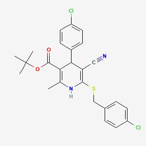 Tert-butyl 6-[(4-chlorobenzyl)sulfanyl]-4-(4-chlorophenyl)-5-cyano-2-methyl-1,4-dihydropyridine-3-carboxylate