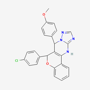 6-(4-chlorophenyl)-7-(4-methoxyphenyl)-7,12-dihydro-6H-chromeno[4,3-d][1,2,4]triazolo[1,5-a]pyrimidine