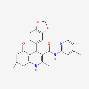 4-(1,3-benzodioxol-5-yl)-2,7,7-trimethyl-N-(4-methyl-2-pyridinyl)-5-oxo-1,4,5,6,7,8-hexahydro-3-quinolinecarboxamide