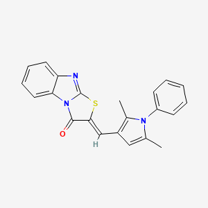 molecular formula C22H17N3OS B11645288 (2Z)-2-[(2,5-dimethyl-1-phenyl-1H-pyrrol-3-yl)methylidene][1,3]thiazolo[3,2-a]benzimidazol-3(2H)-one 